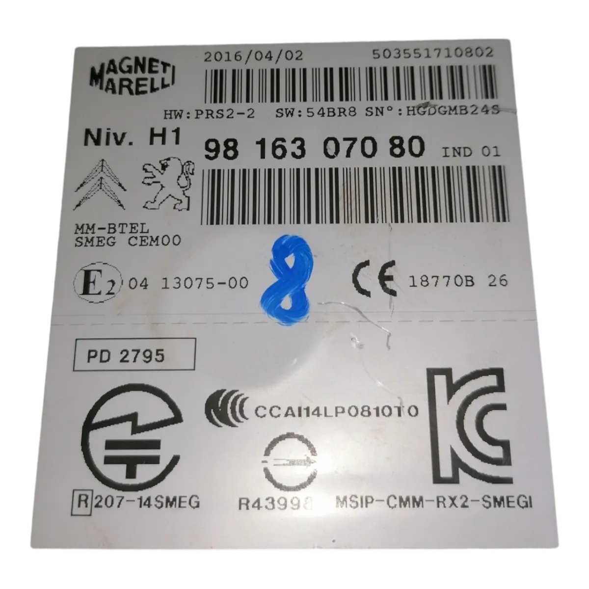Peugeot 308  T9  13-21    navigacija/radio     9816307080   503551710802