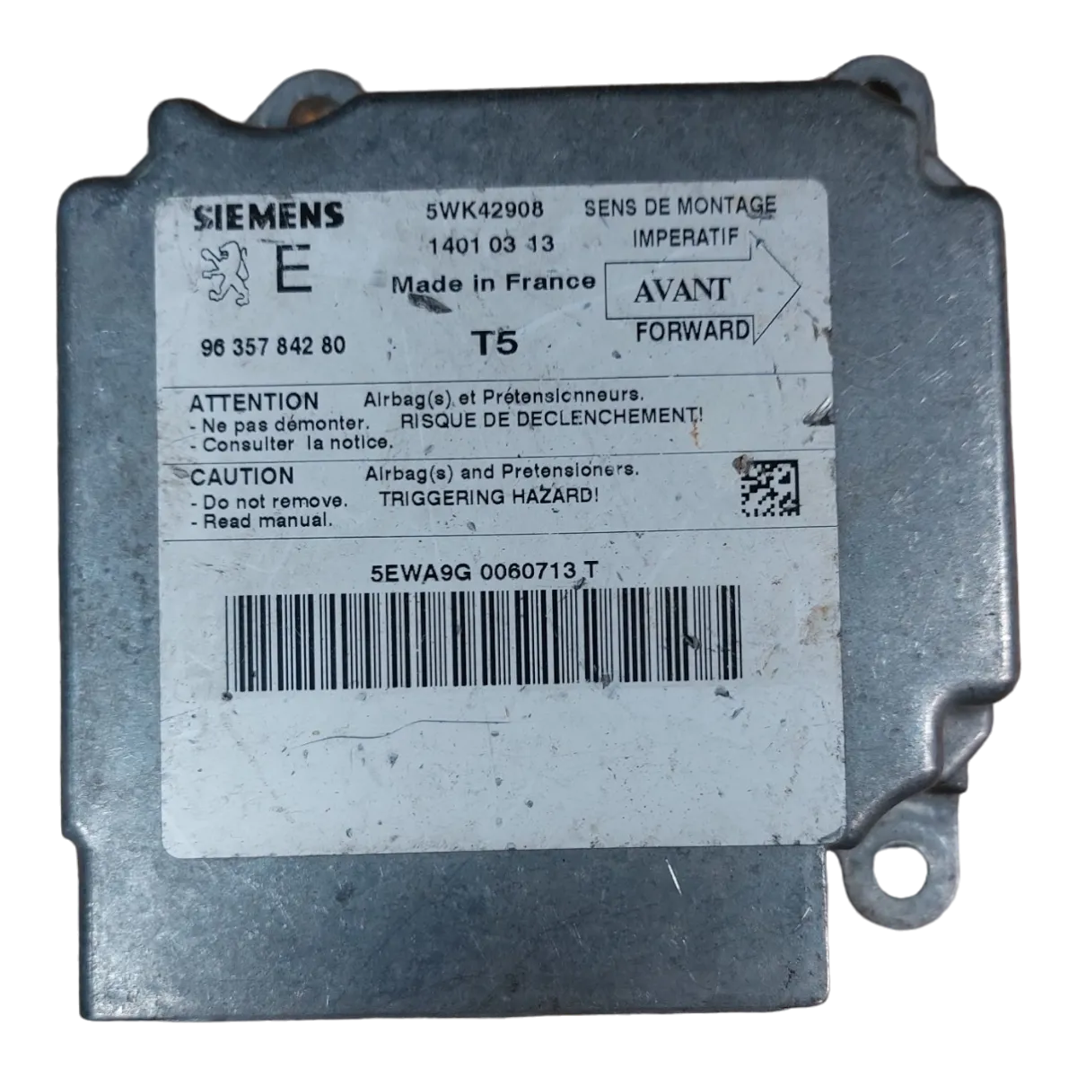 Peugeot 307 00-09 centrala airbaga  9635784280    5WK42908