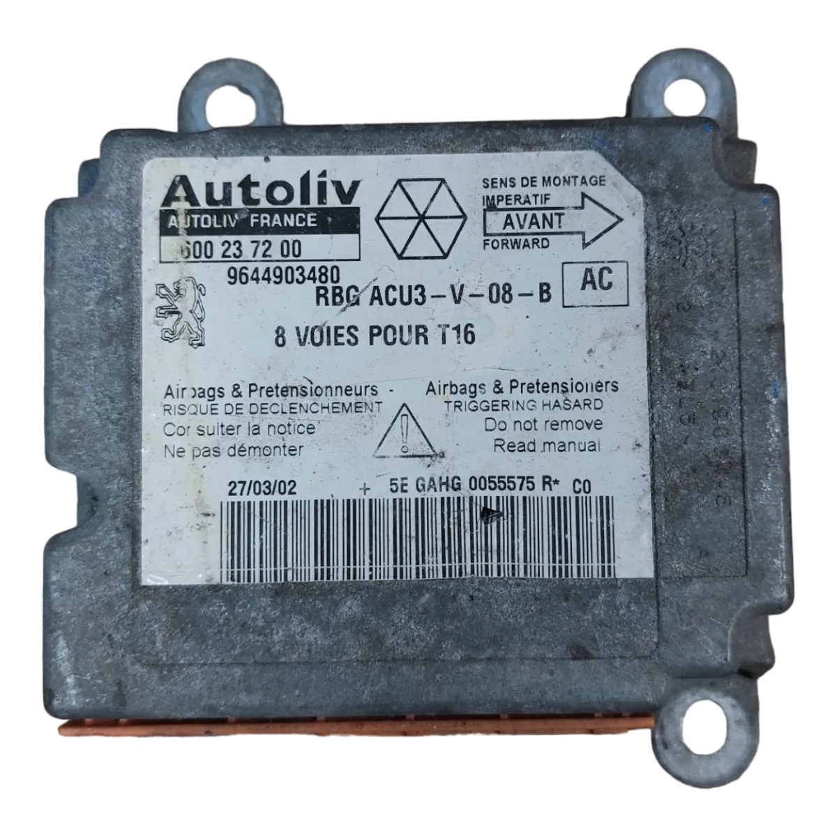 Peugeot 206 CC  00-08  centrala airbaga  9644903480   600237200