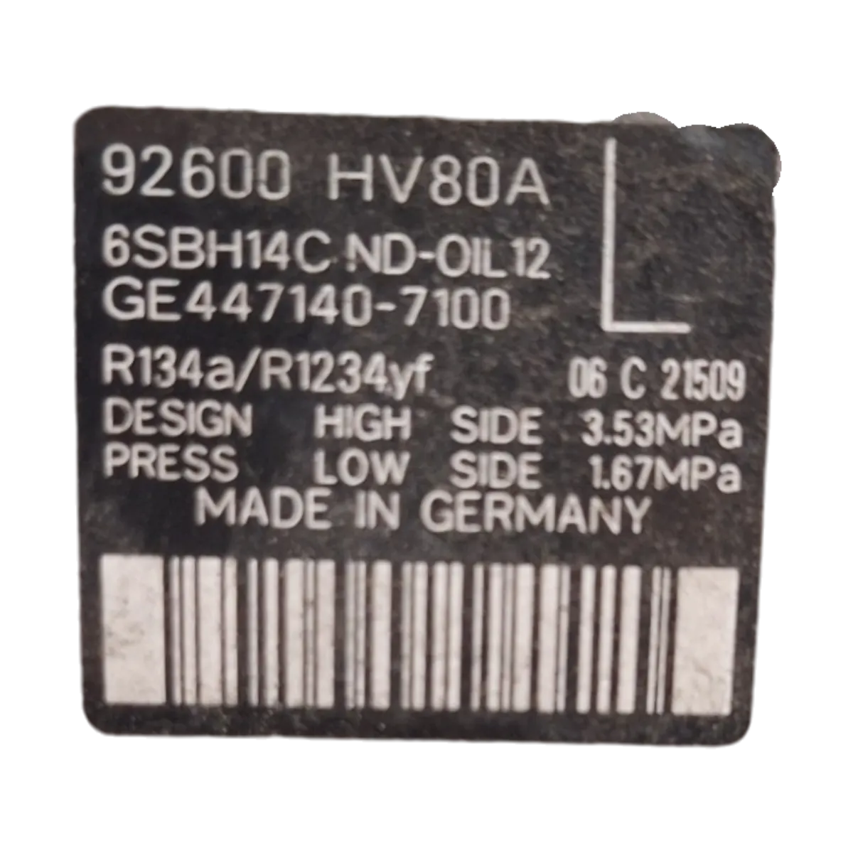 Nissan Qashqai  1.3 TCE   13-21  kompresor klime    92600HV80A   6SBH14C   GE447140-7100