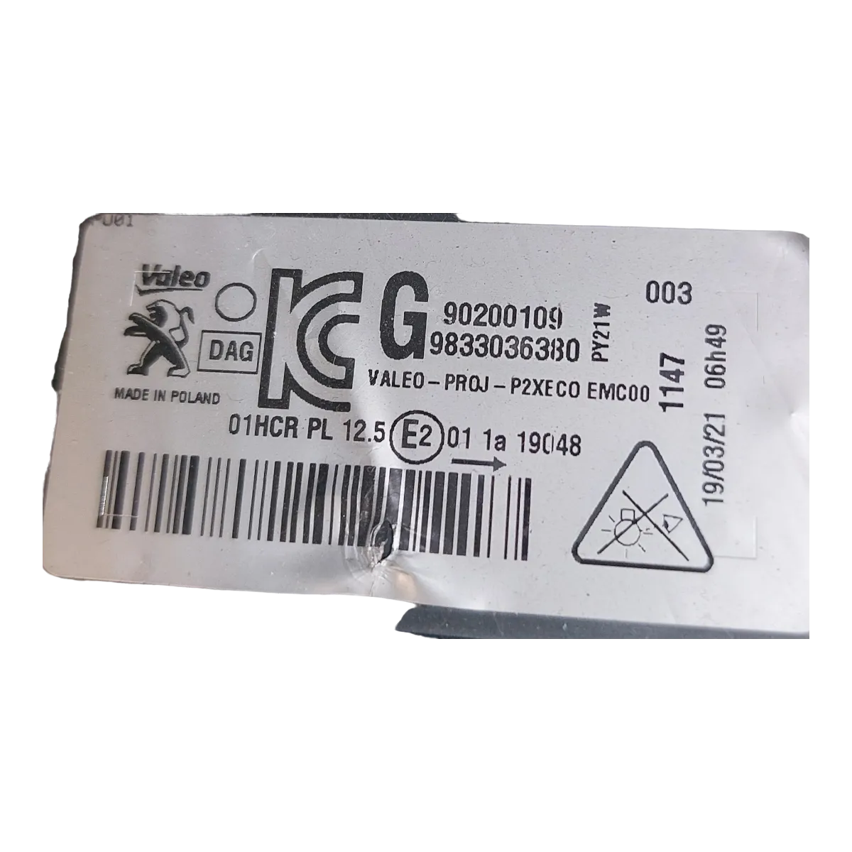 Peugeot 208 P21E 19-24 far prednji lijevi 9833036380