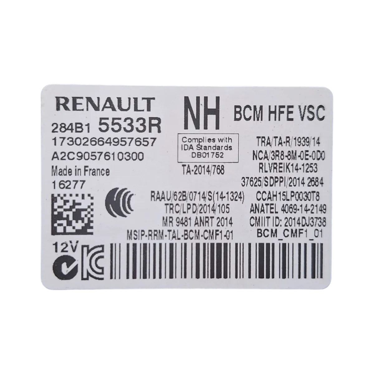 Renault Kadjar   15-22    BCM modul    284B15533R   A2C9057610300