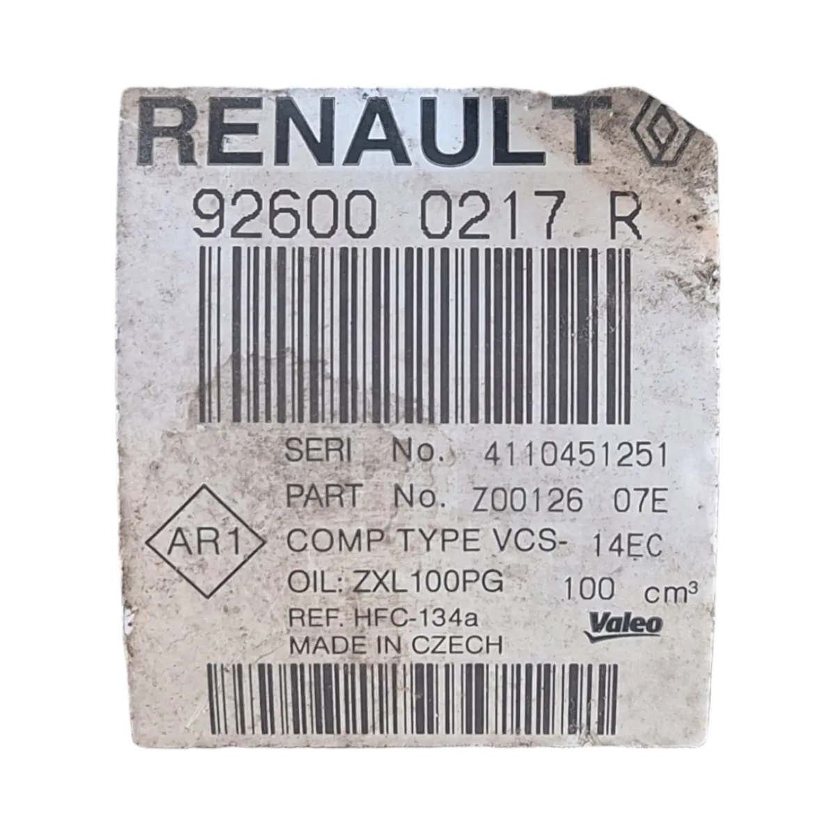 Renault Clio IV  1.2 TCE  12-20  kompresor klime    926000217R