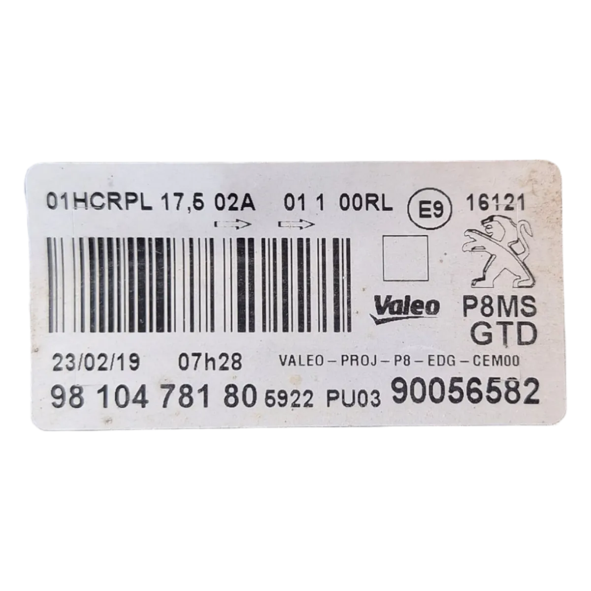Peugeot 5008  P87   17-    far prednji lijevi    9810478180