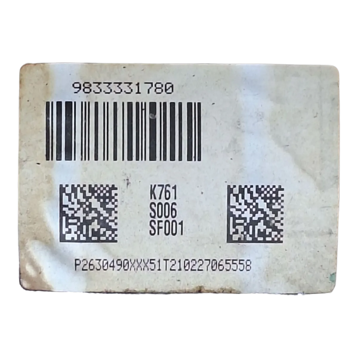 Peugeot 208 P21E  1.5 HDI  19-      DPF/FAP katalizator/filter krutih čestica     9833331780  PSA K761 S006