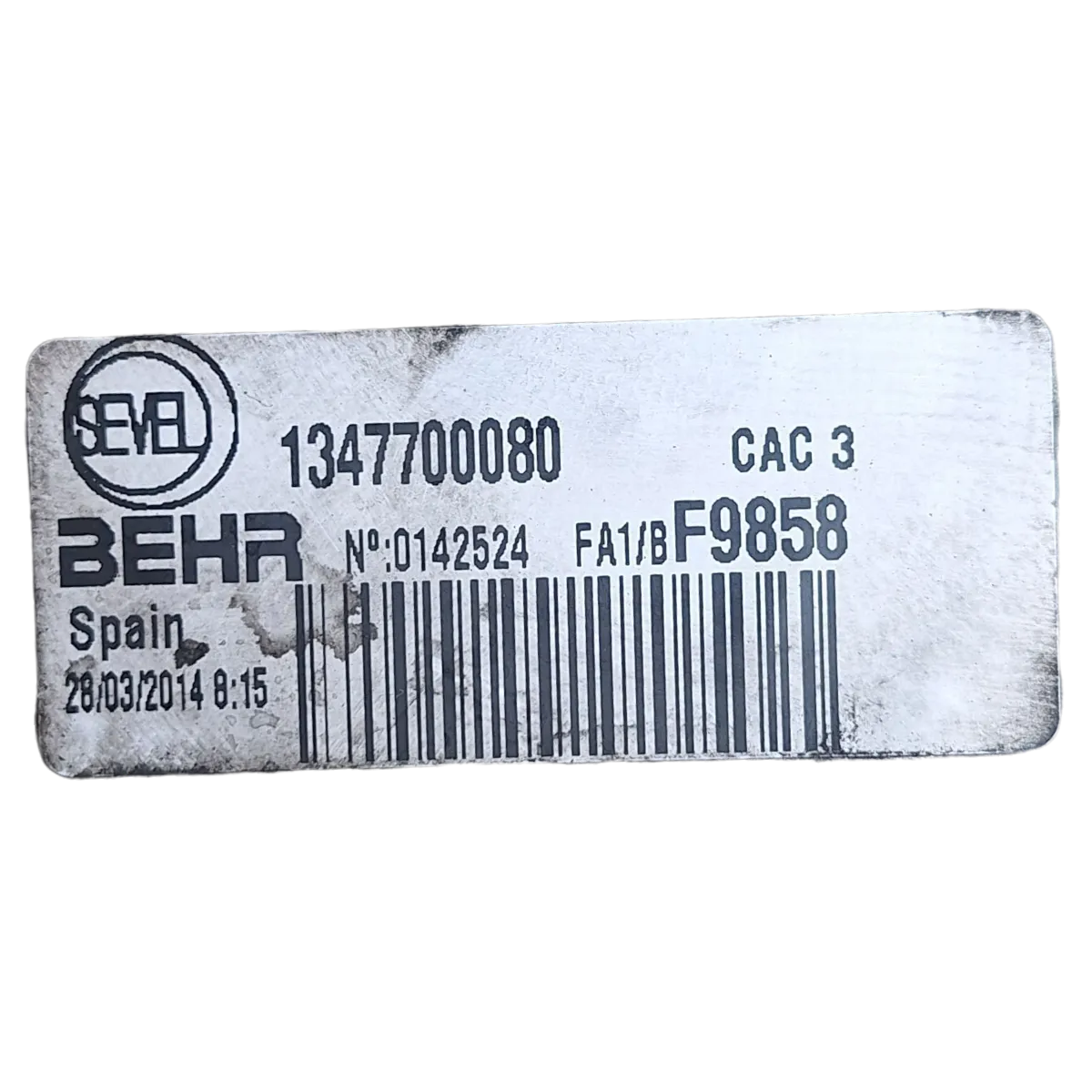 Peugeot Boxer III 2.2 HDI EURO V  06-14   hladnjak zraka -intercooler   1347700080