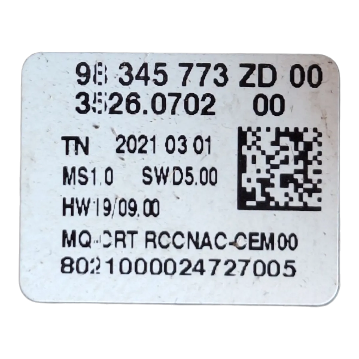 Peugeot Partner IV  18-     display   98345773ZD