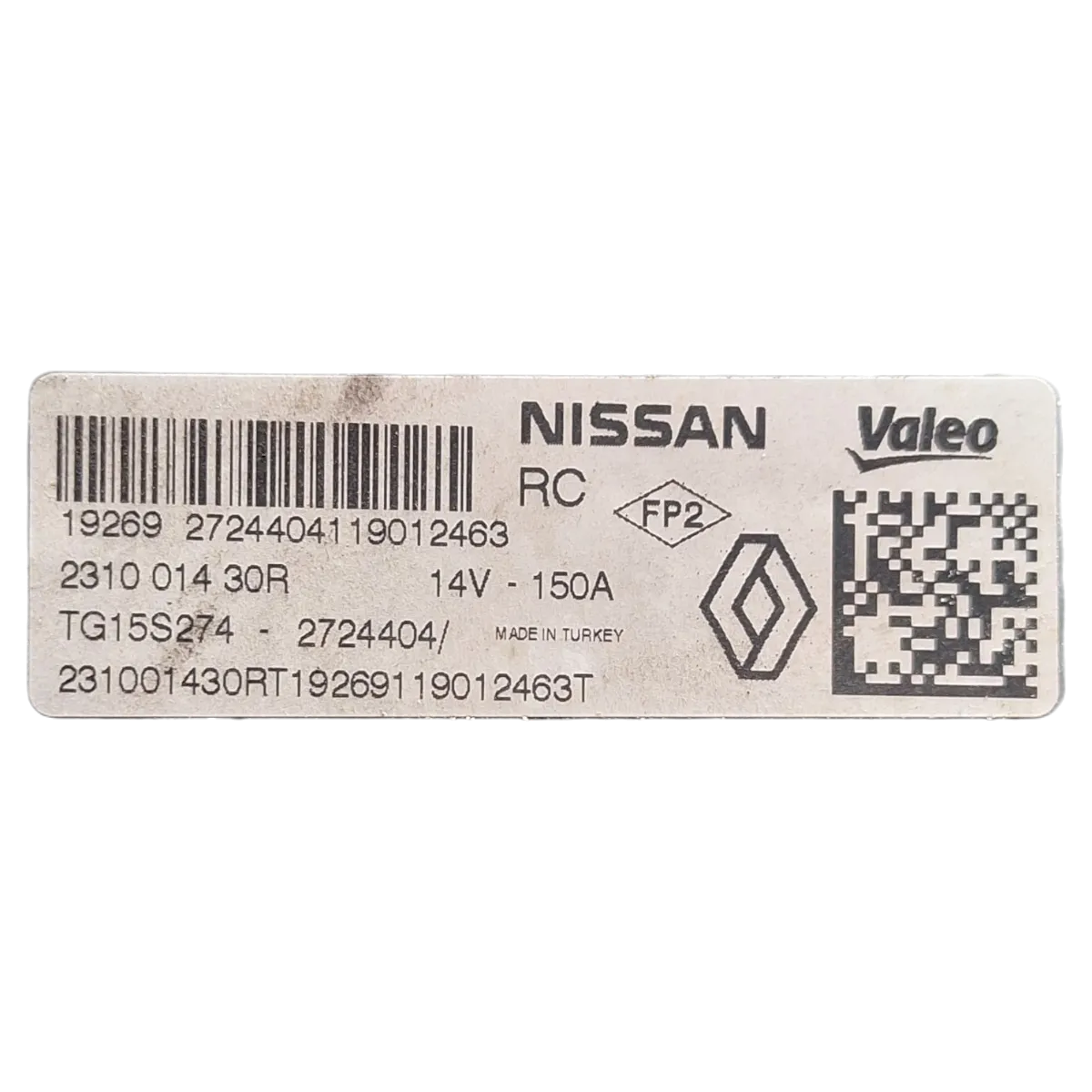 Nissan Juke  F16  1.0 TCE   19-    alternator    231001430R
