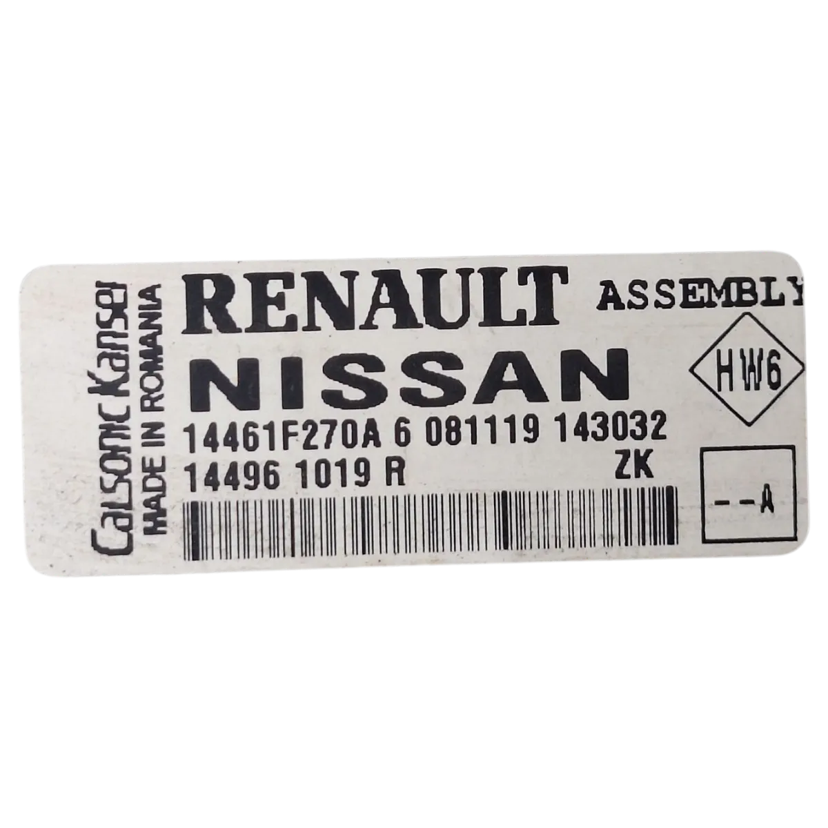 Nissan Juke  F16  1.0 TCE   19-    hladnjak zraka- intercooler    144961019R  14461F270A