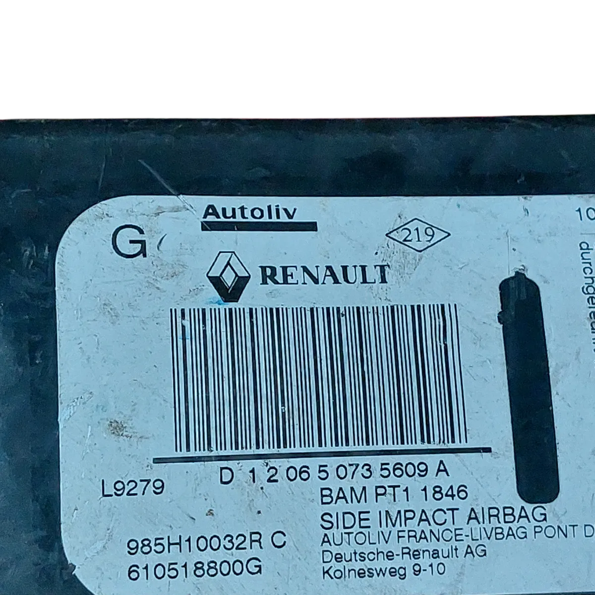 Renault Megane III  08-16  airbag/ zračni jastuk sjedala  lijevi   985H10032R   610518800G