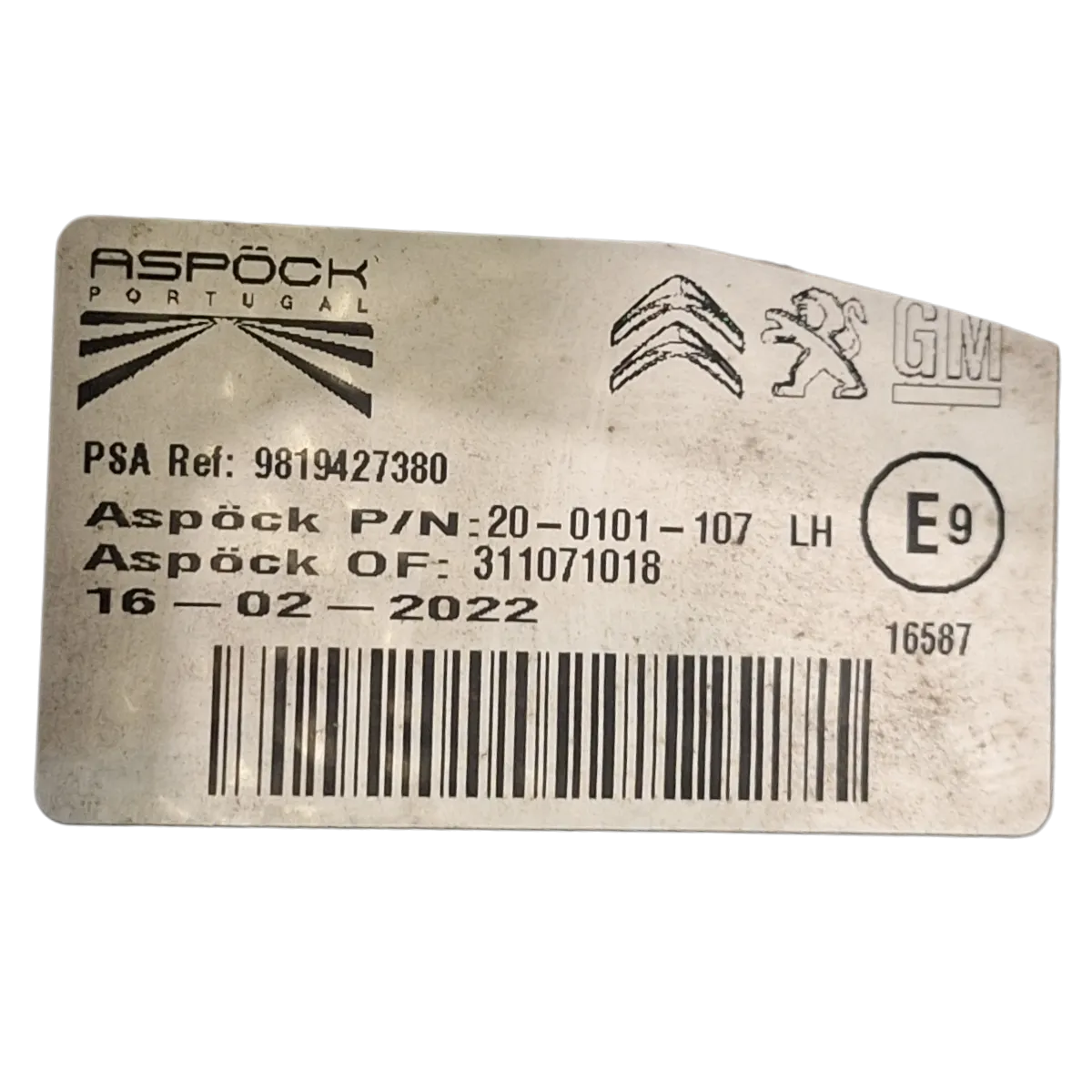 Peugeot  Rifter  18-     lampa zadnja lijeva    9819427380