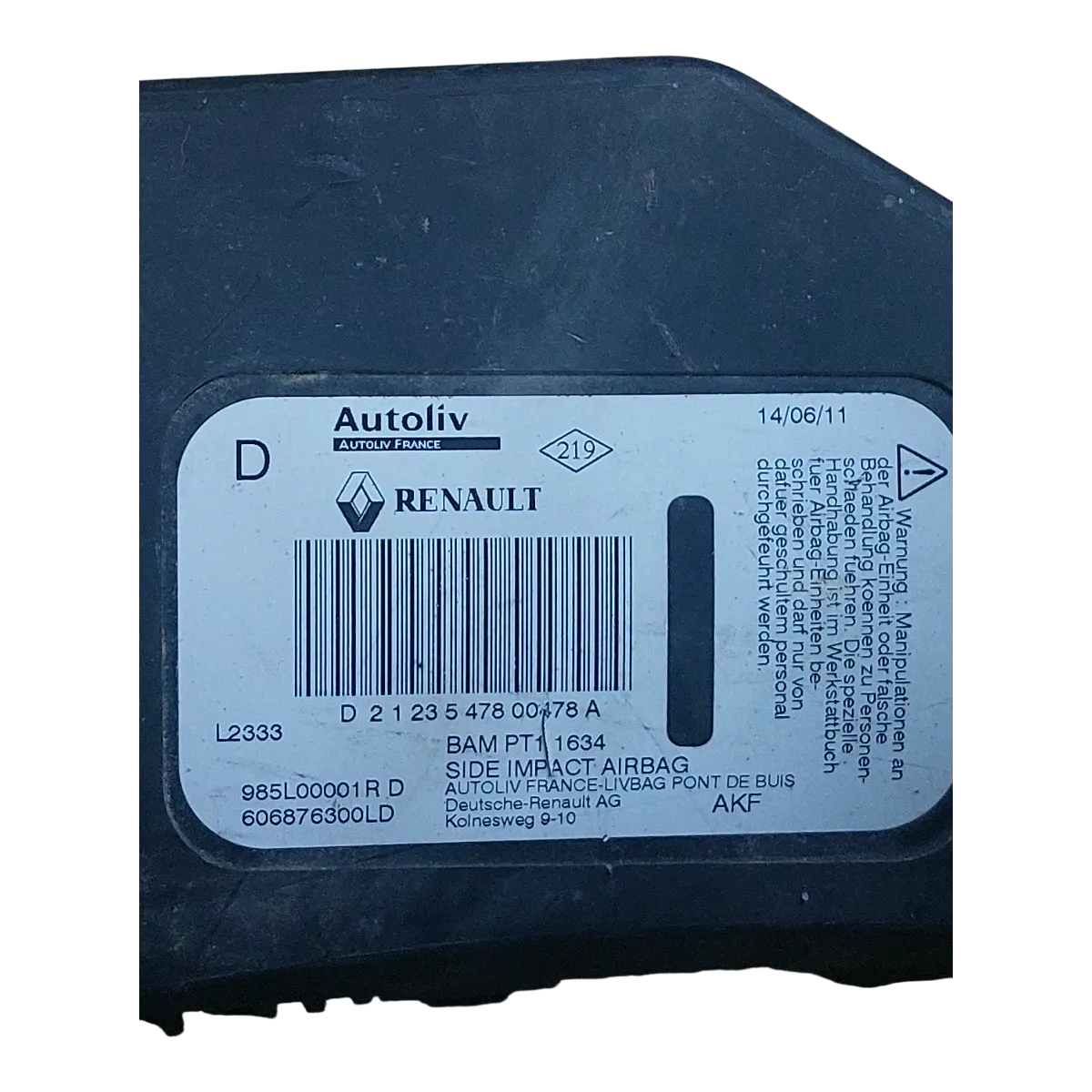 Renault Laguna III 07-15 airbag/ zračni jastuk sjedala desni  985L00001R