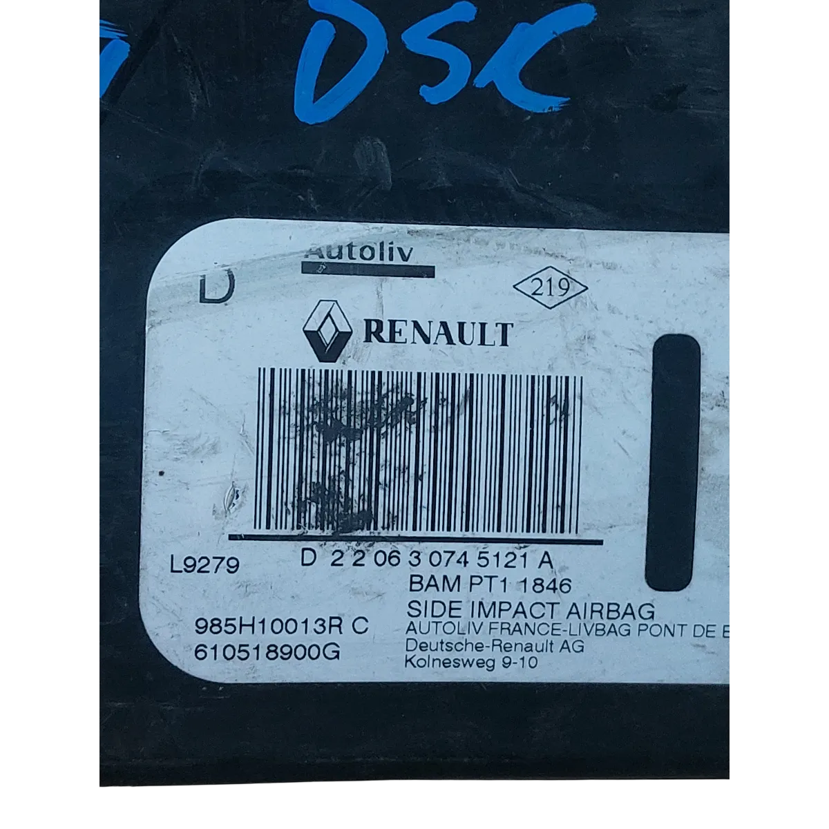 Renault Megane III 08-16 airbag/ zračni jastuk sjedala desni 985H10013R  610518900G