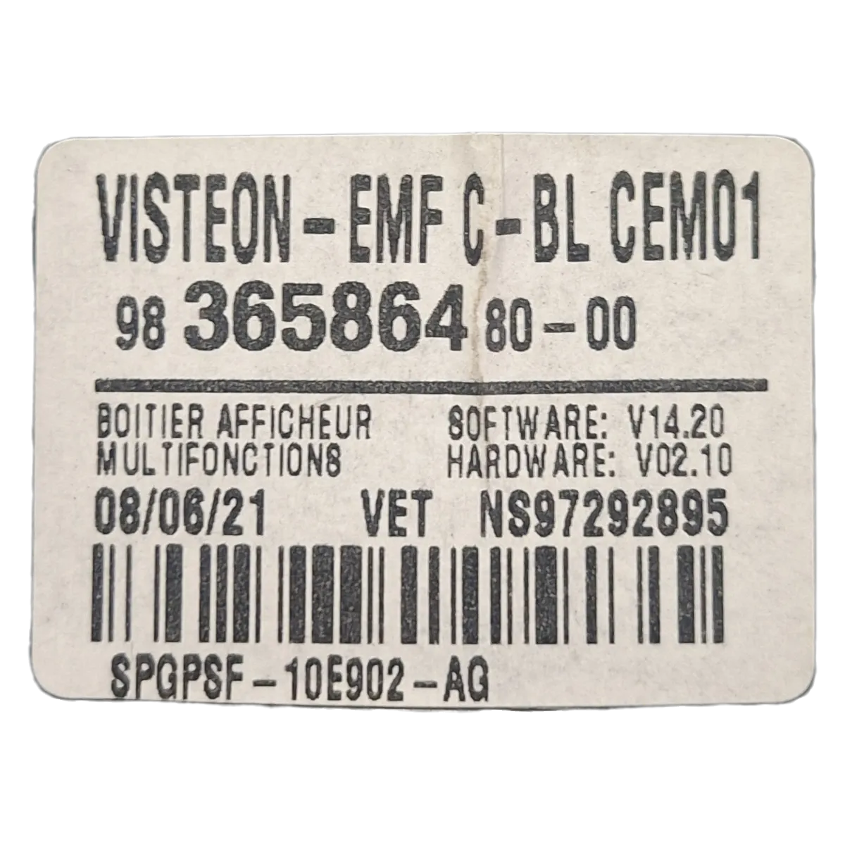 Peugeot  Expert IV  16-     display    9836586480