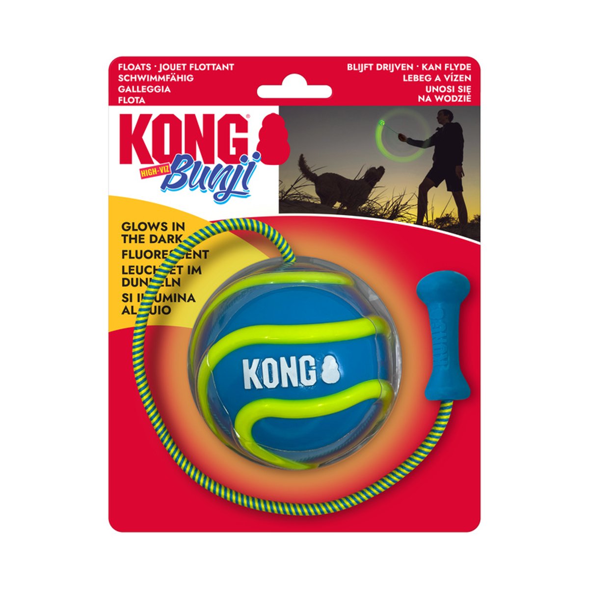 KONG igračka za pse Bunji High-Viz Ball Large