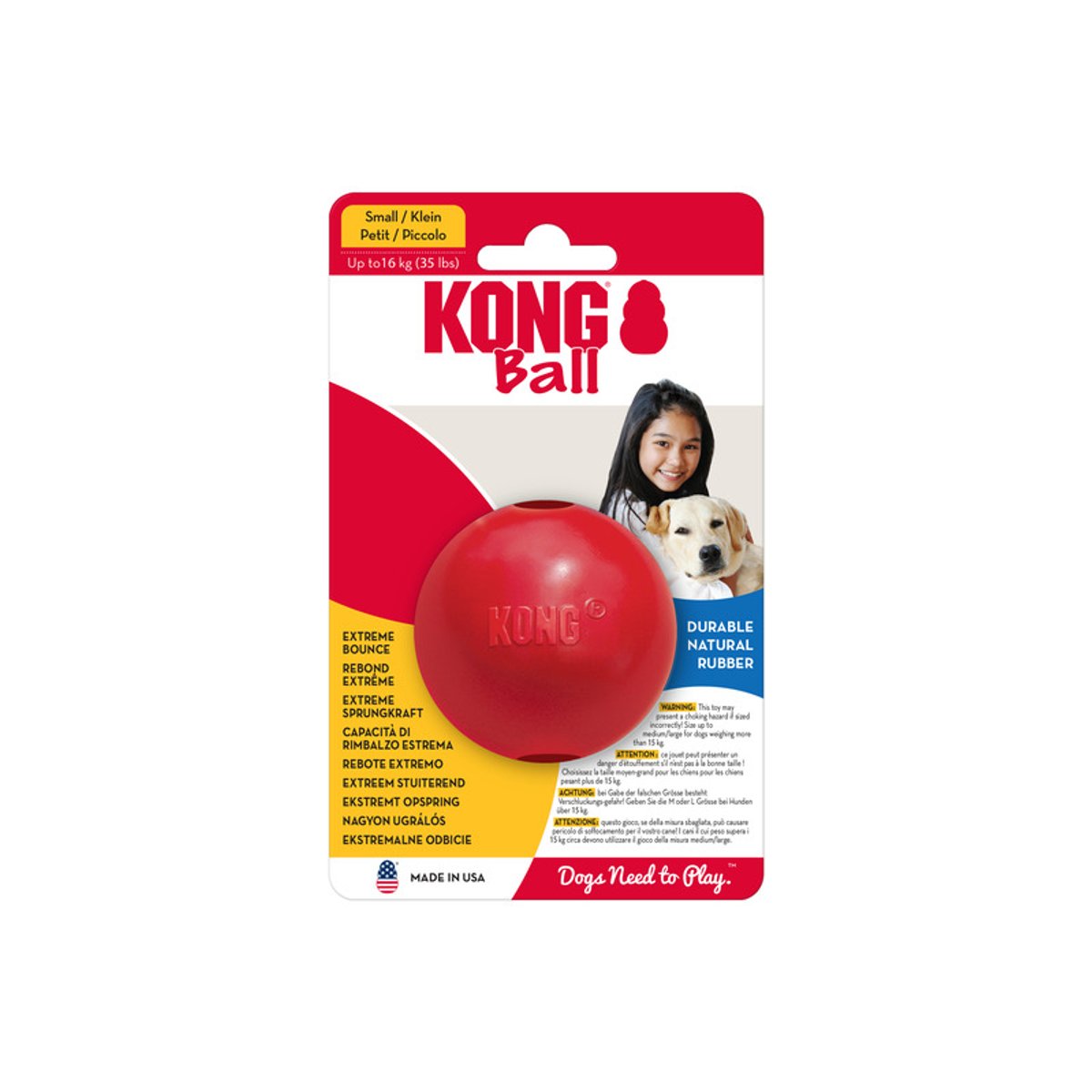 KONG PUPPY BALL w/Hole M/L