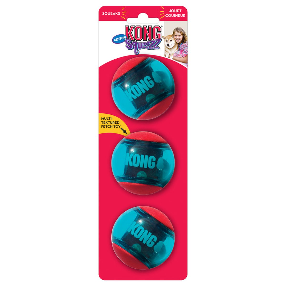 KONG Squeezz Action Ball Red