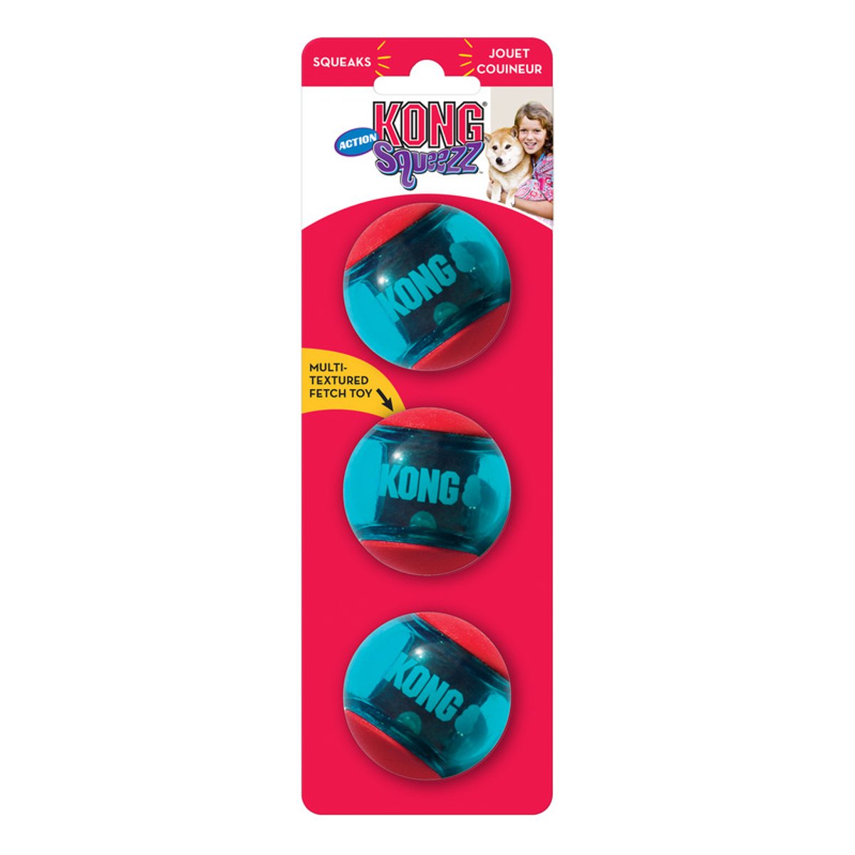 KONG Squeezz Action Ball Red