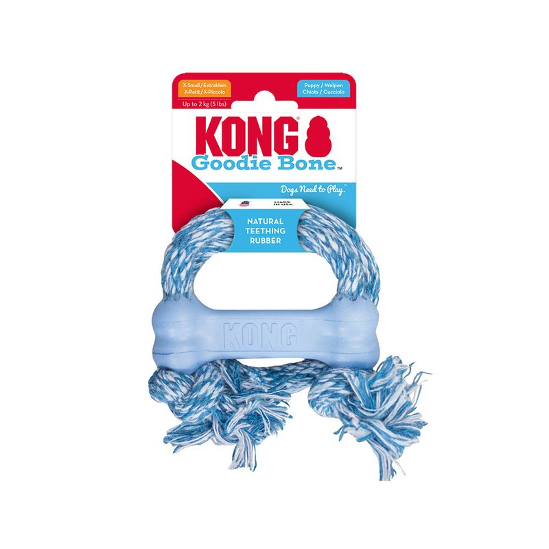 KONG igračka za pse Puppy Goodie Bone w/Rope XS